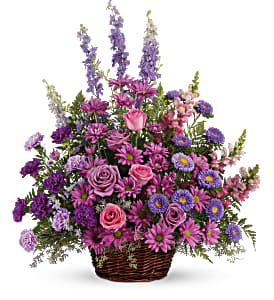 Gracious Lavender Basket Arrangenment