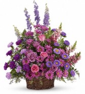 Gracious Lavender Basket Funeral Basket