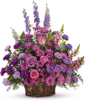 Gracious Lavender Basket Funeral