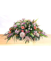 Gracious: Peach and Pink Casket Spray