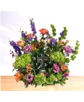 Gracious: Peach Purple and Green Cross Spray