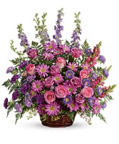 Graciously lavender One sided basket arrangement