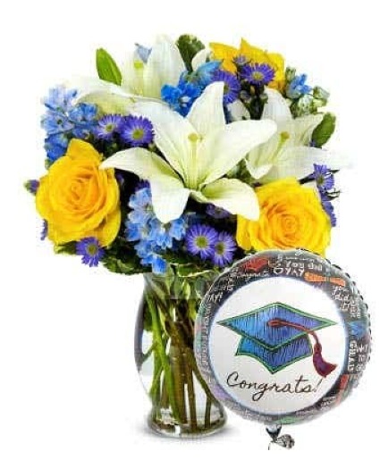 Graduation Bouquet And Balloon