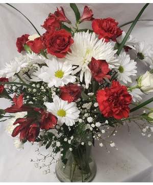 Graduation Bouquet! Miami colors red and white! 