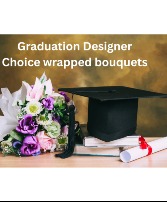 Graduation Designer's Choice Wrapped Flower Bouquet 