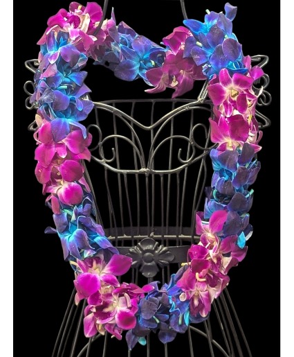 Purple and Blue Graduation Lei