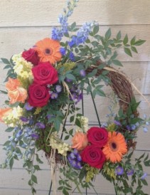 Grapevine Wreath of Brilliant Colors Wreath