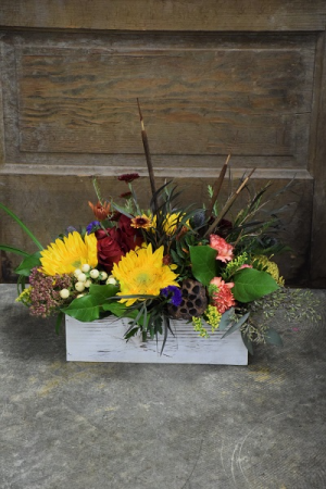 Grateful Bounty Wooded Box Centerpiece