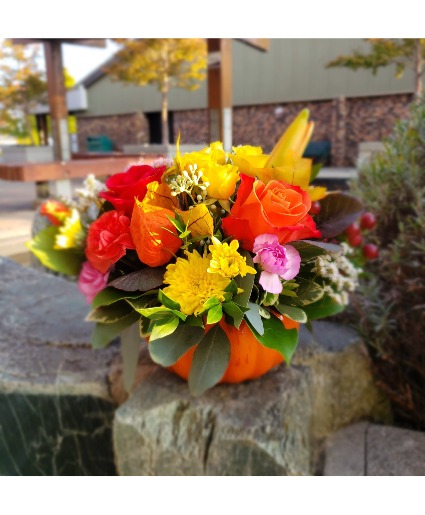 Grateful Ceramic pumpkin arrangement