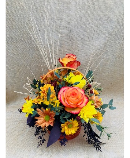 Grateful, Thankful Basket of fresh flowers