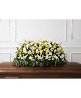 Great Casket spray white and yellow  