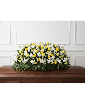 Great Casket spray white and yellow  