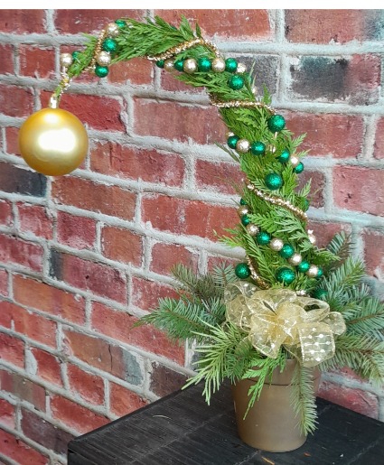 Green and Gold Grinch Tree Table Top Grinch Tree