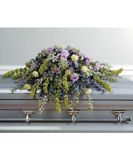 Green and Purple Casket Spray 