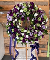 Green and Purple Standing Wreath  