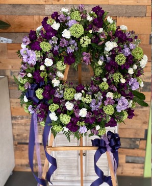 Green and Purple Standing Wreath  