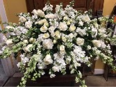 Green and White  Casket Spray 