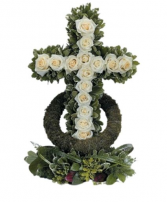 Green and White Cross Cross Funeral