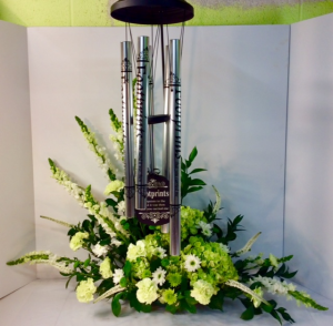Green and White Wind Chime Arrangement 