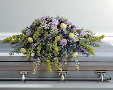 Green Bells Casket Cover Sympathy Casket