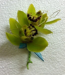 Green Cimbidium Orchid boutoniere