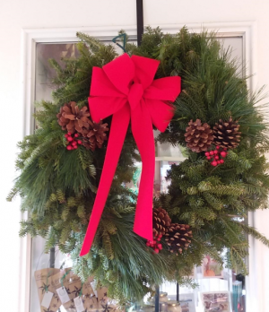 Green Gardens Custom Holiday Wreath Balsam Fir, Pine and Cedar Wreath in Norway, ME | Green Gardens Florist & Gift Shop Green Gardens Custom Holiday Wreath Balsam Fir, Pine and Cedar Wreath in Norway, ME | Green Gardens Florist & Gift Shop