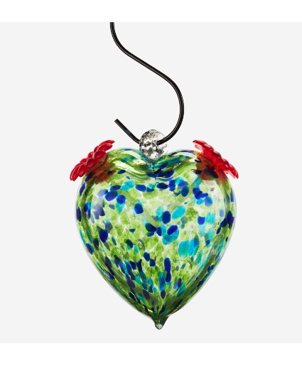 Green Heart-Shaped Hummingbird Feeder Gift