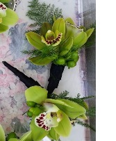Green Orchid Boutonniere 