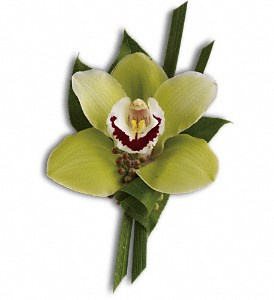 GREEN ORCHID BOUTONNIERE PROM