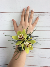 Green Orchid  Wrist Corsage
