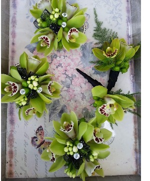 Green Orchid Wrist Corsage 