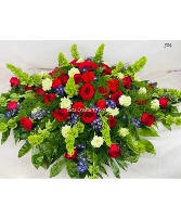 Green red and purple  Casket Spray 