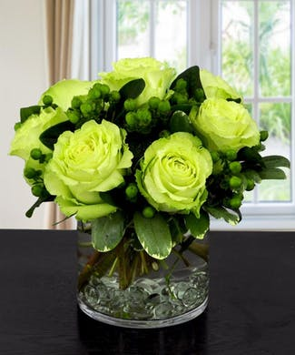 green roses