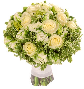 Green White Rose Tulip Bridal Bouquet In Garrett Park Md Rockville Florist Gift Baskets