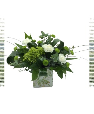 Green & White Serenity Arrangement for the home or service