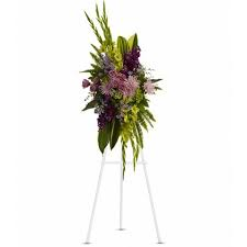 GREEN/PURPLE TROPICAL SPRAY STANDING FUNERAL PC