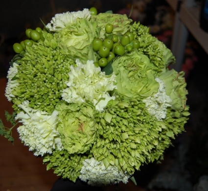 Greens and Whites Wedding Bouquets