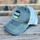 Grey Weathered/worn Snap-back Cap