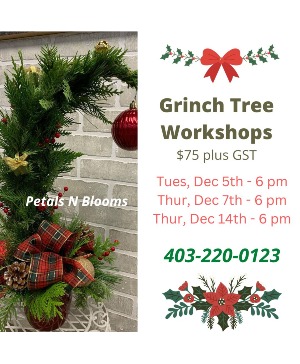 Grinch Tree Workshop in Calgary, AB | Petals 'N Blooms Grinch Tree Workshop in Calgary, AB | Petals 'N Blooms