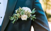 Grooms boutonniere pocket square  boutonniere 