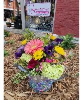 Growing Love  Watering Can Container Arrangement