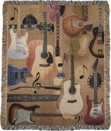 Guitar Collage Throw Gift