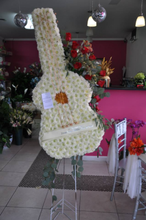 Guitar-Custom Funeral Flowers Personalized Funeral Arrangement