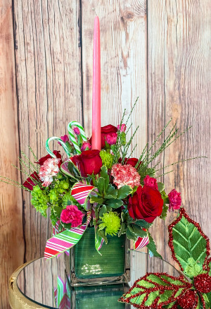 Gumdrops and Roses  Christmas Arrangement