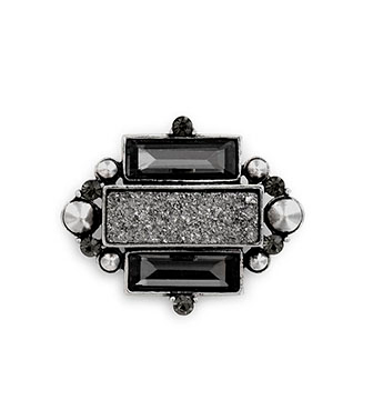 Gunmetal Quartz & Crystal Pin Gift Shop