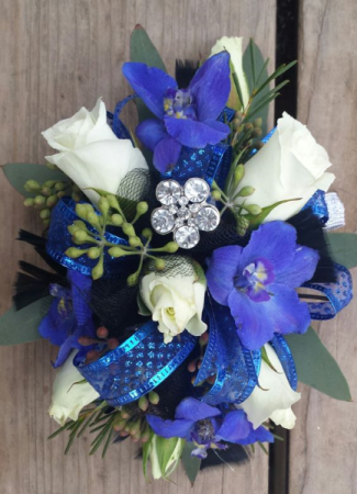 Fabulous Blue and White Corsage