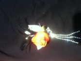 hair ornament  with matching boutonnere