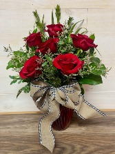 Half a Dozen Roses Vase Arrangement 