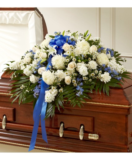 HALF CASKET COVER BLUE AND WHITE 