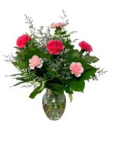Half Dozen Assorted Carnations Vase
